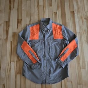 Gray and Orange Men's Longsleeve Button Down L.L. Bean Size Small